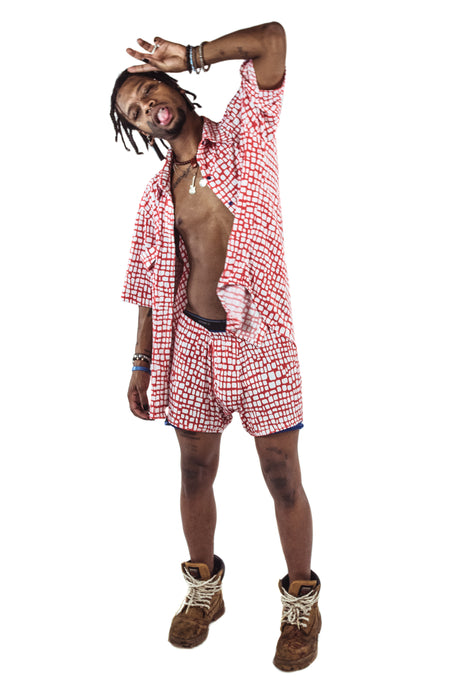 Oversized Cotton Boxer Briefs - Lobster